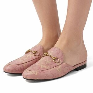 Gucci Horsebit Princetown Pink Graffiti Mules Women’s Size 36 US Size 6